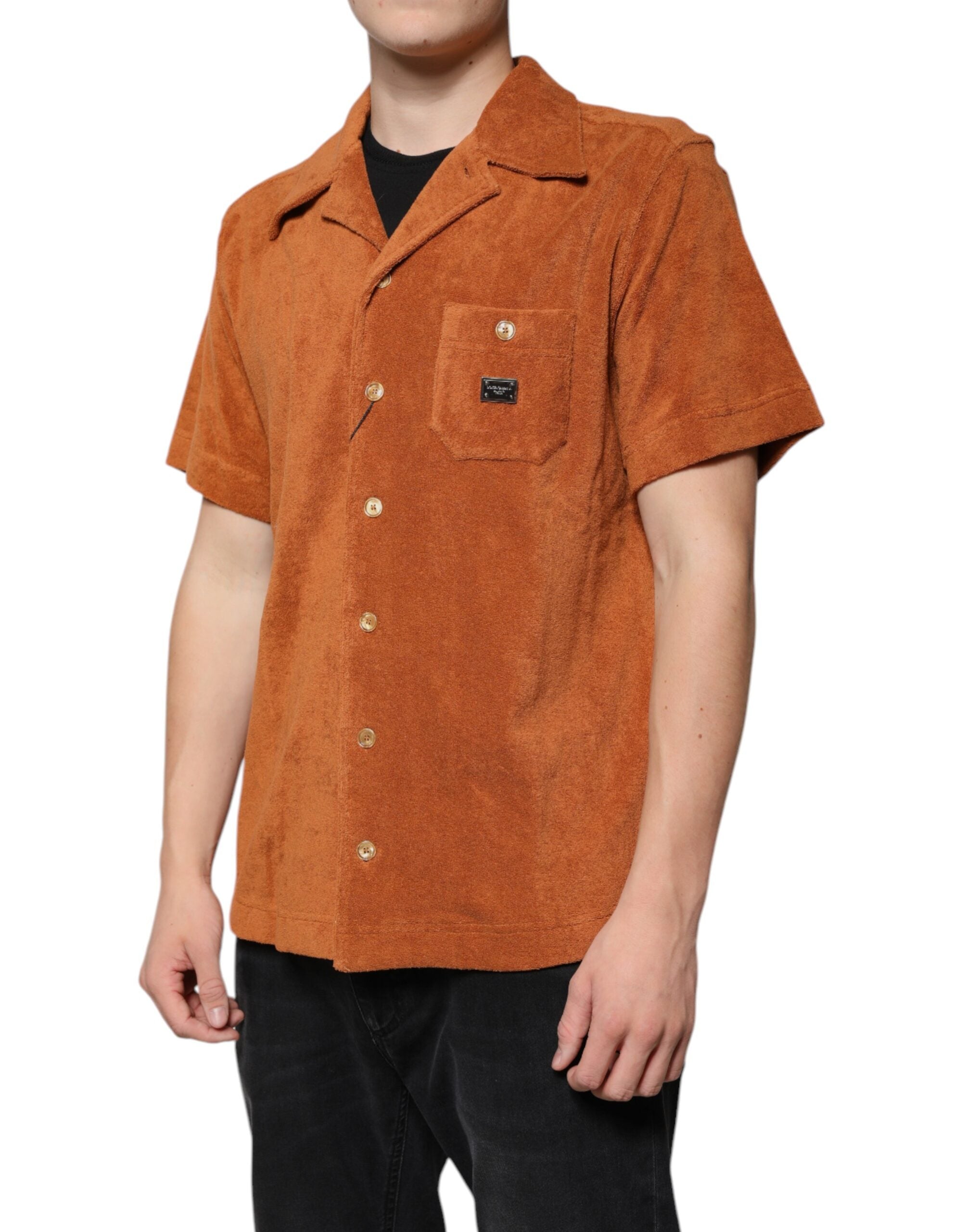 Dolce & Gabbana Hazel Cotton Velvet Button Down Collar Shirt